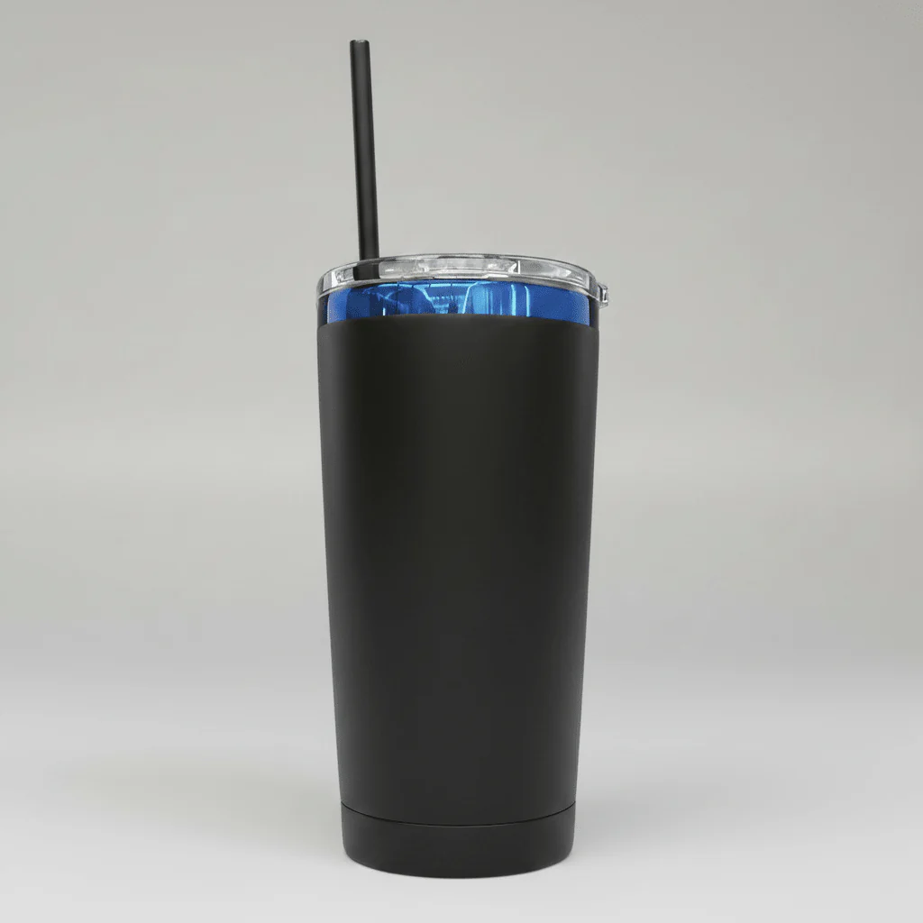 20oz Blue Plated Tumbler - Black