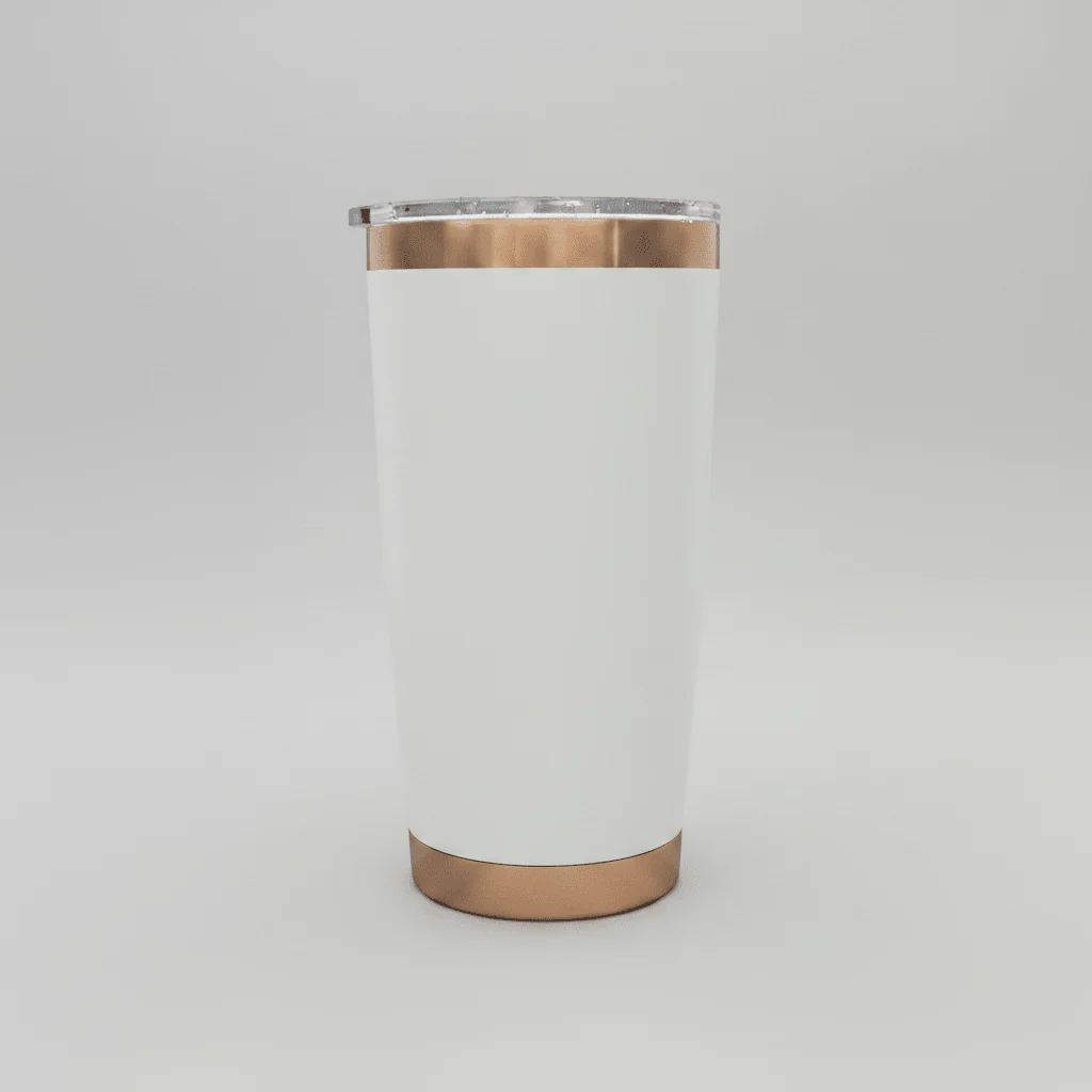20oz Copper Plated Tumbler - White