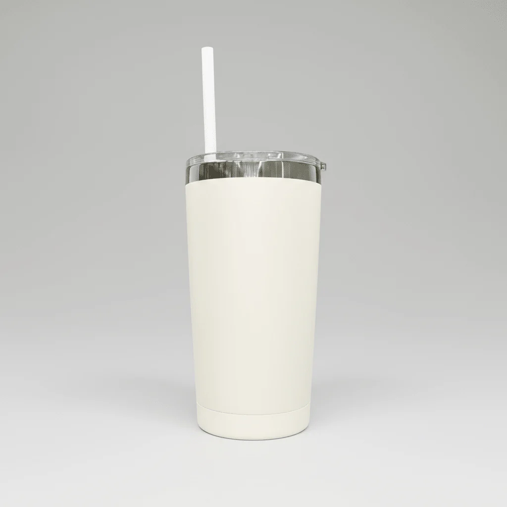 20oz Mirror Black Plated Tumbler - Cream