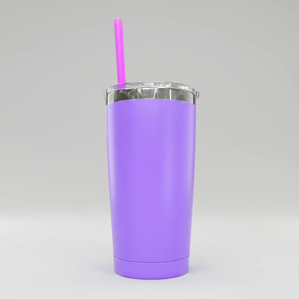 20oz Mirror Black Plated Tumbler - Purple