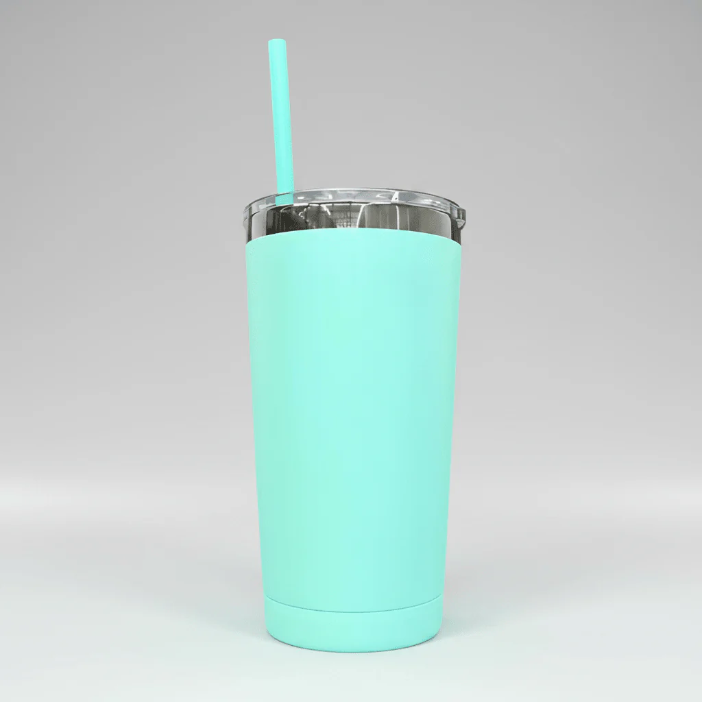 20oz Mirror Black Plated Tumbler - Turquoise