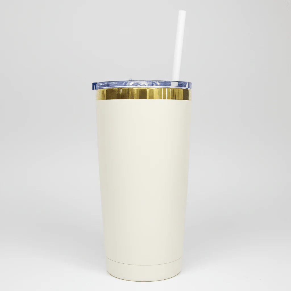 20oz Mirror Gold Plated Tumbler - Cream