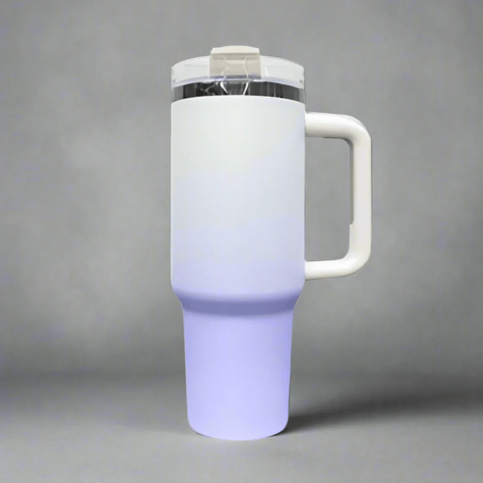40oz Mirror Black Plated Tumbler - Ombre Lavender