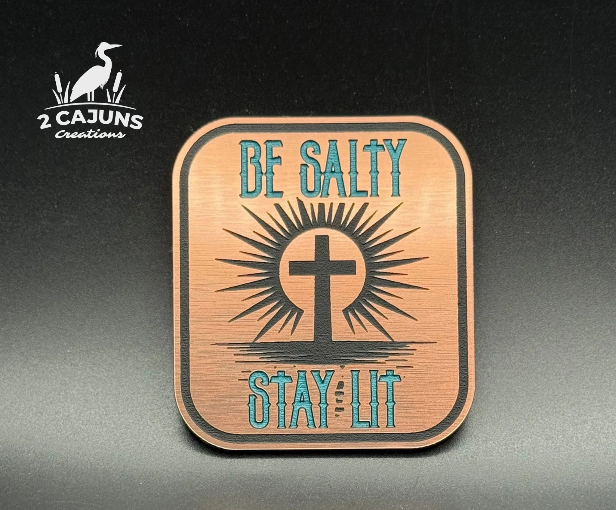 Be Salty Stay Lit Acrylic Hat Patch - 2 Colors Available - Image 3