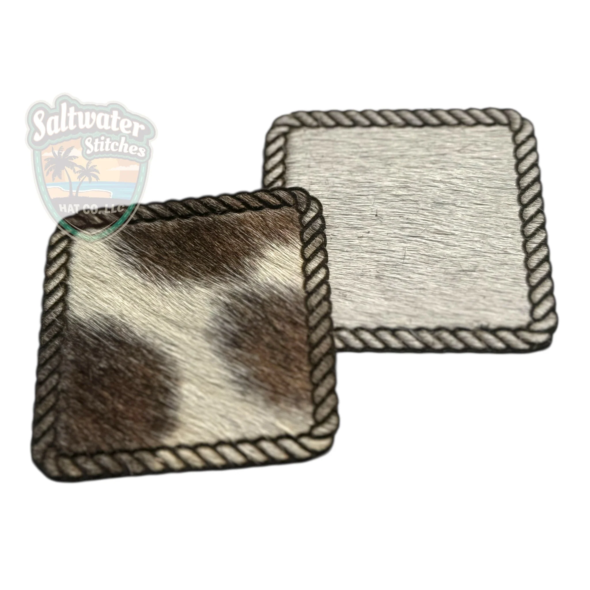 Cowhide square rope border