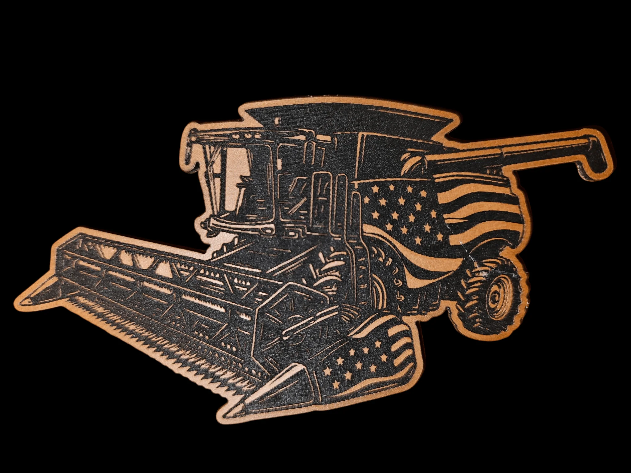 Combine Harvester w American Flag Digital File