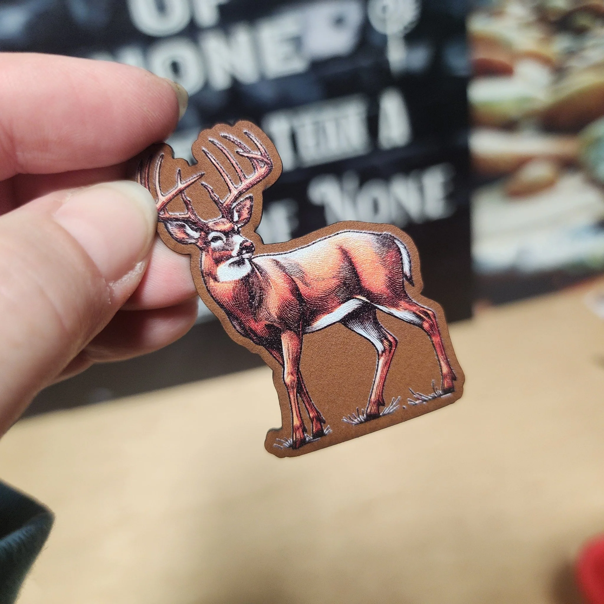 Deer Stag UV Printed Leatherette Hat Patch - MR01 - Image 2