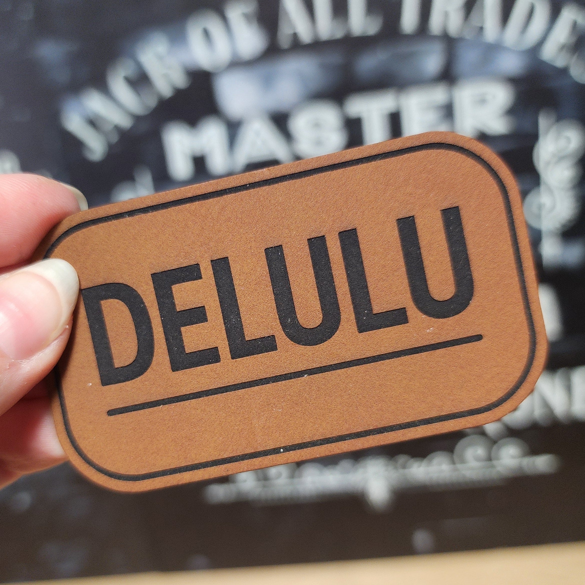 Delulu (Rawhide) Engraved Leatherette Hat Patch - MR01