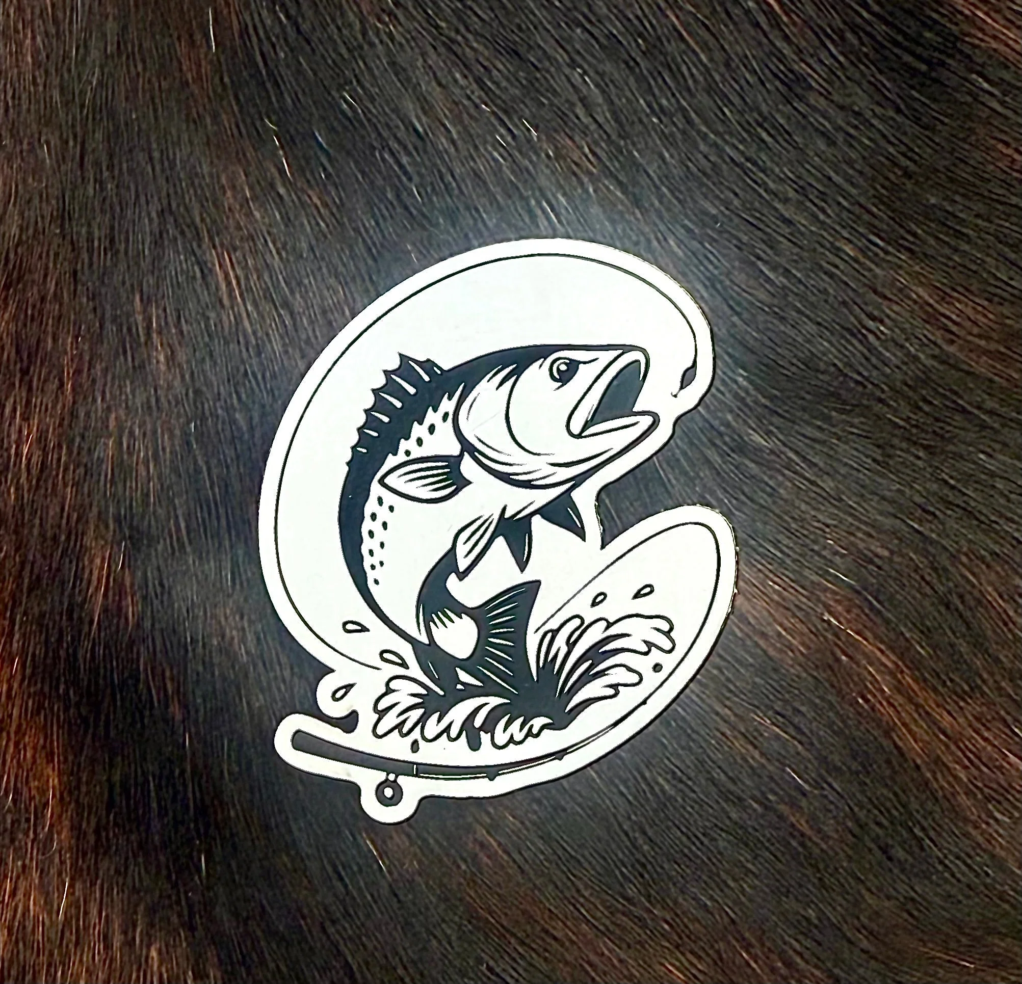 Engraved Hooked Redfish Fishing Patch