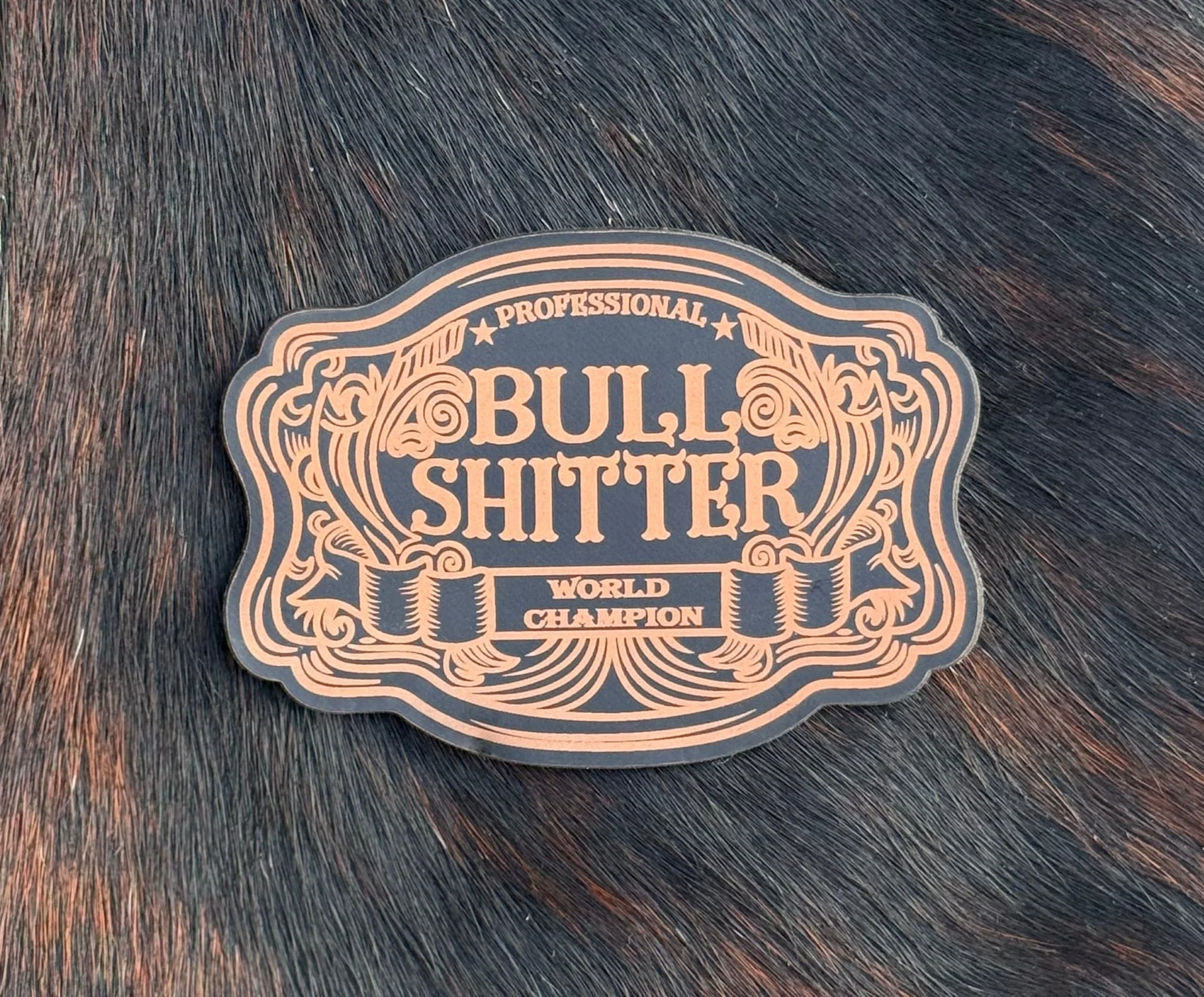 Engraved Professional Bull Shitter World Champion Patch