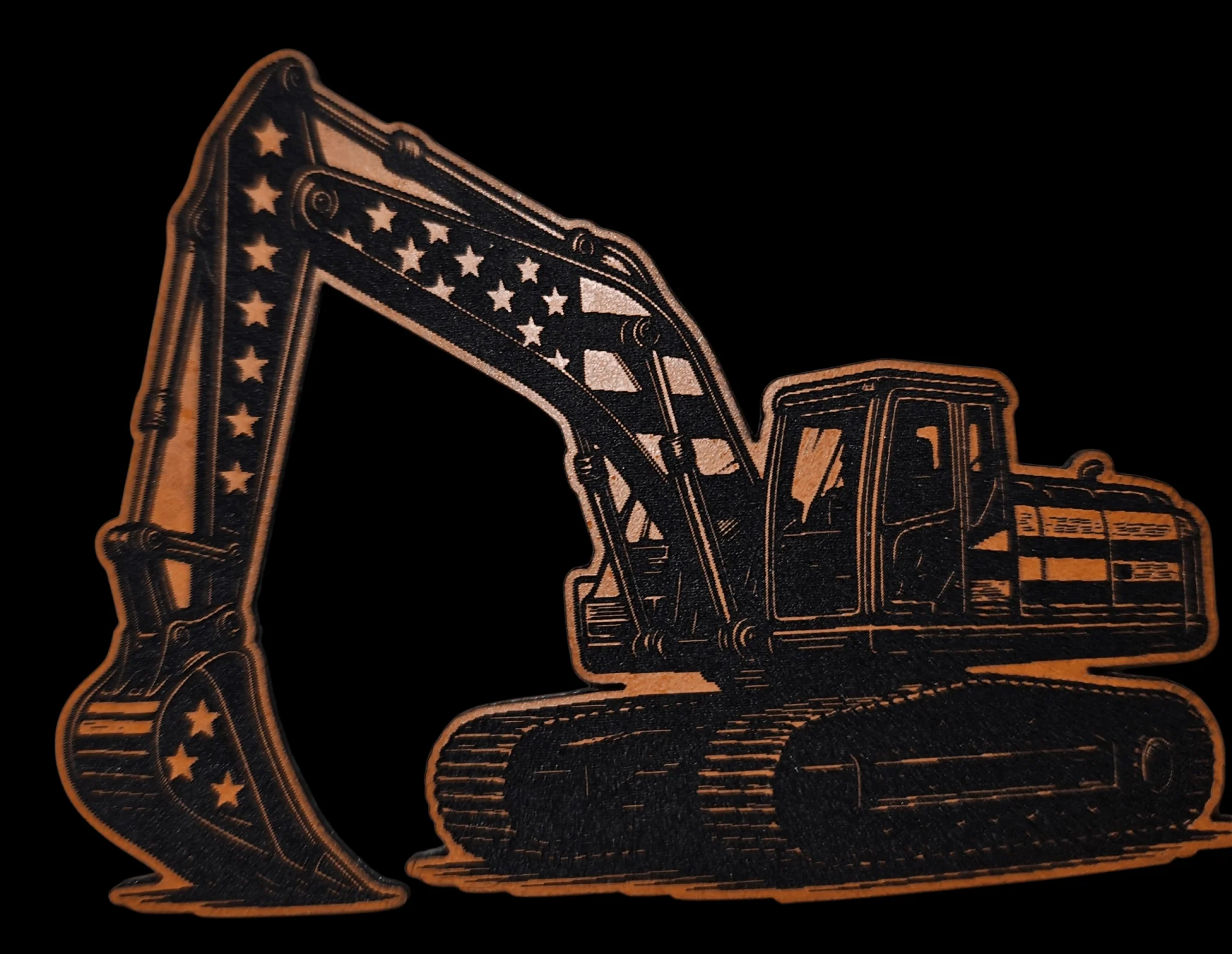 Excavator American Flag Digital File