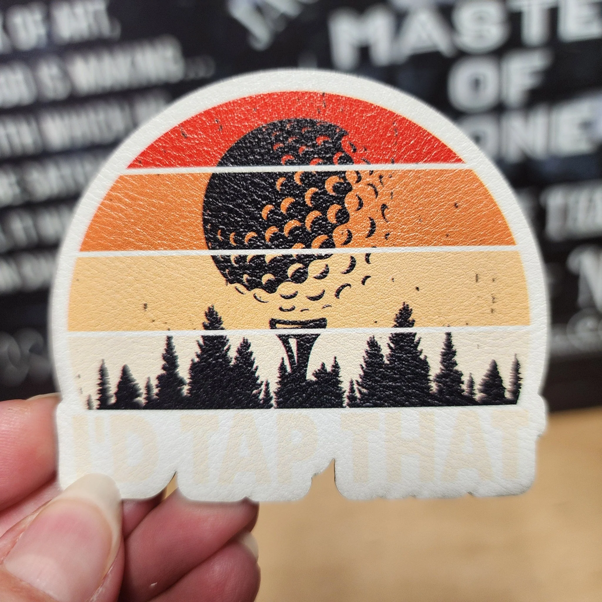 Golf Inspired I'd Tap That UV Printed Leatherette Hat Patch - MR01