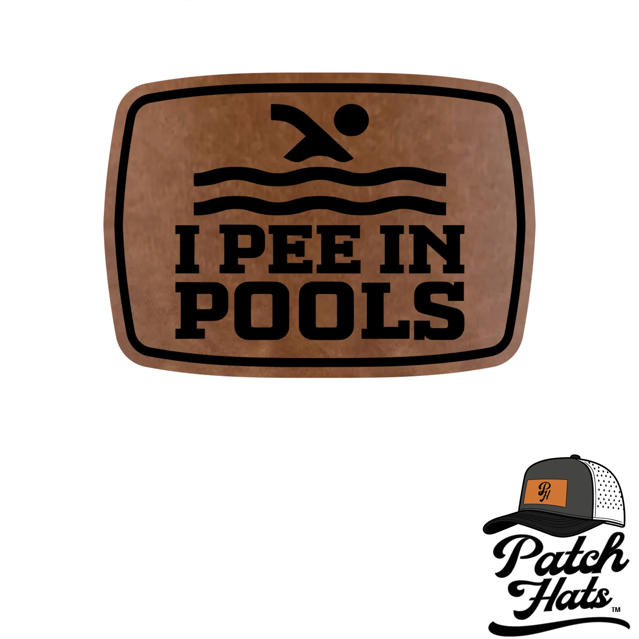 I Pee in Pools Leatherette Patch - Image 15