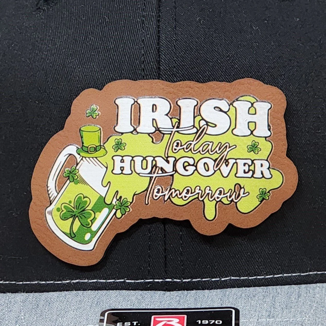 Irish Pride, Party Tomorrow UV Printed Leatherette Hat Patch - MR01