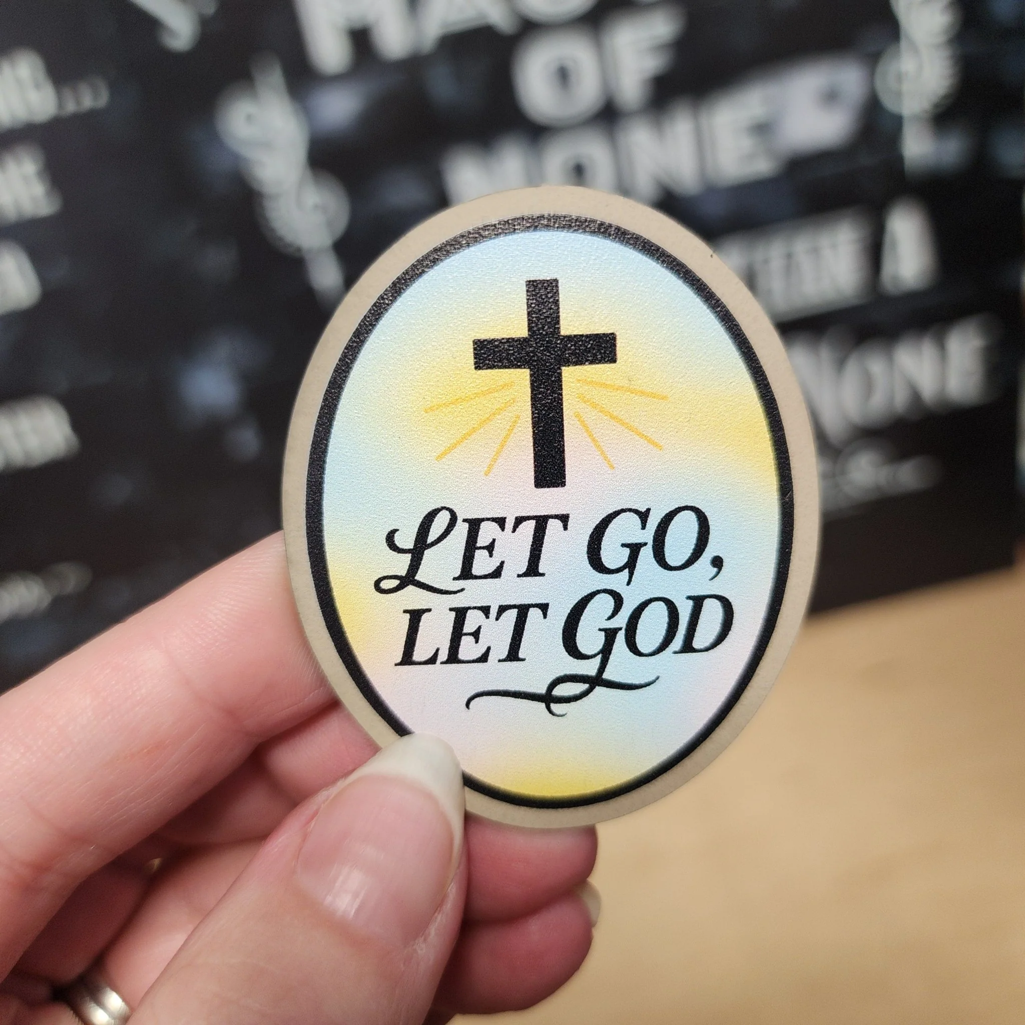 Let Go Let God UV Printed Leatherette Hat Patch - MR01