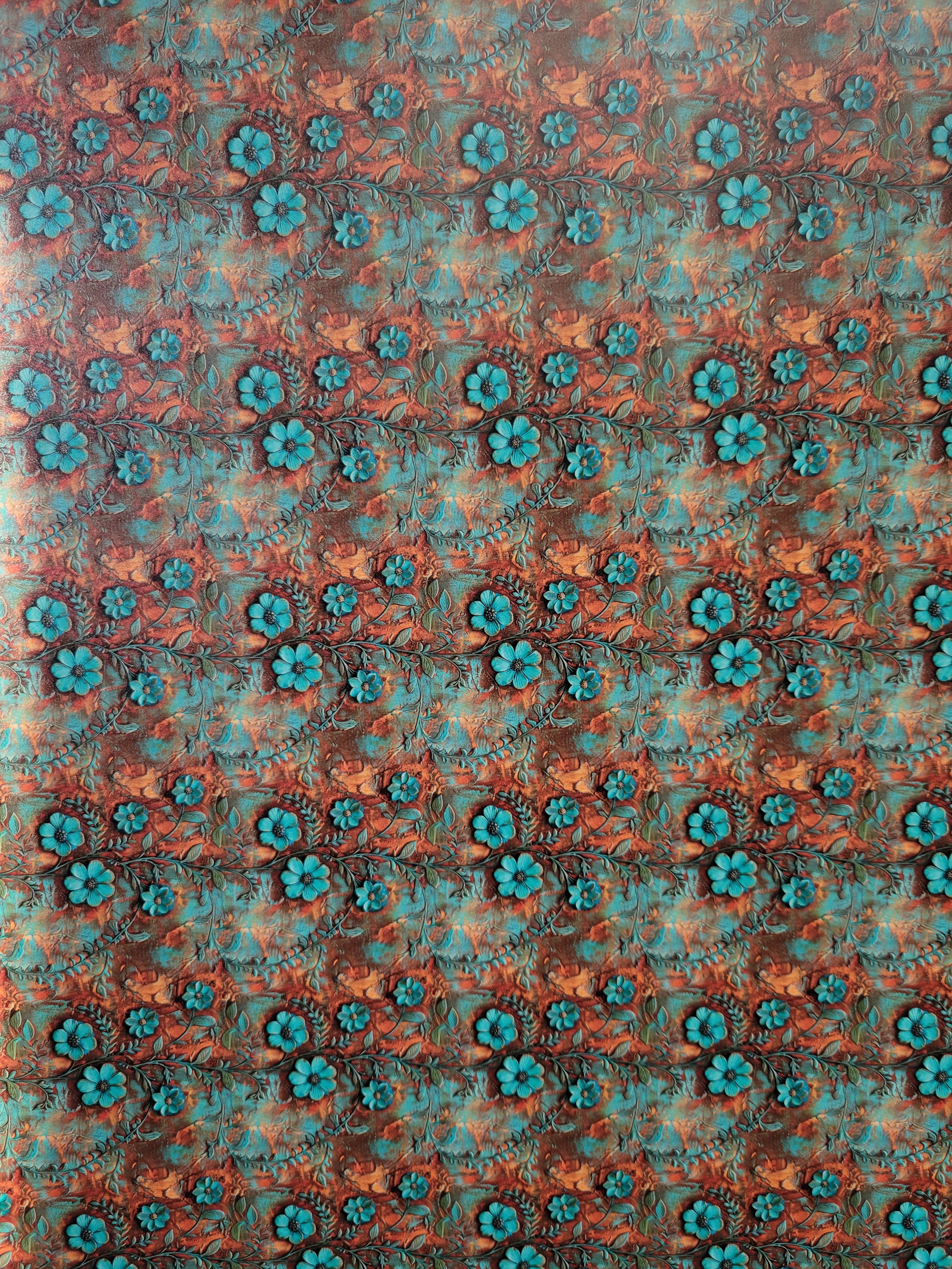 Lonestar Leatherette UV Printed Floral Patina Pattern