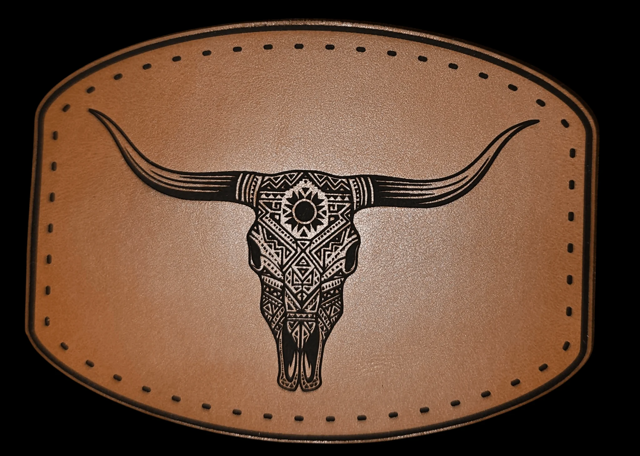 Longhorn Skull With Design V6