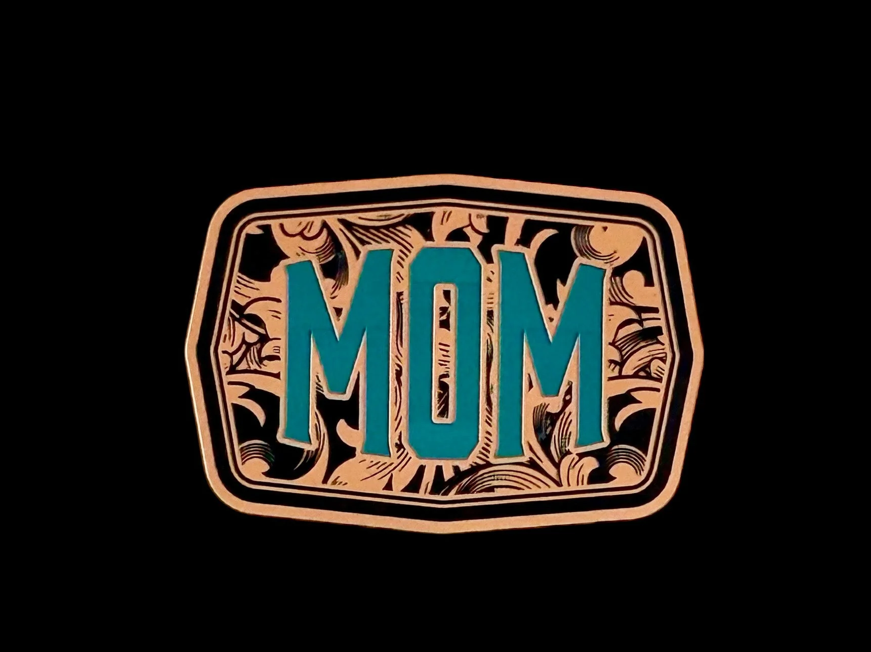Mom Buckle Style Acrylic Laser Engraved Hat Patch - Image 2