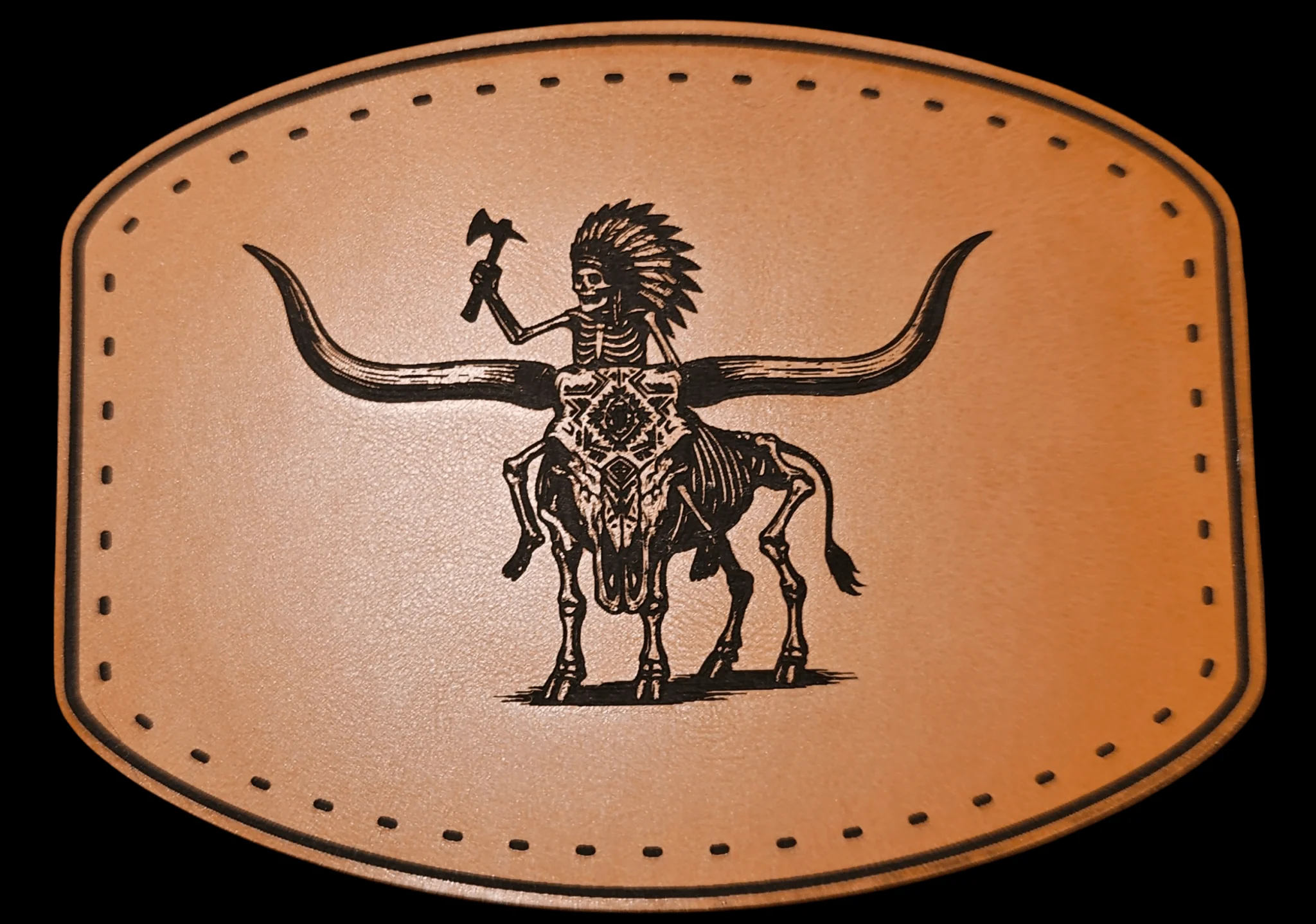 Native American Indian Bull Skeleton - Blank V3