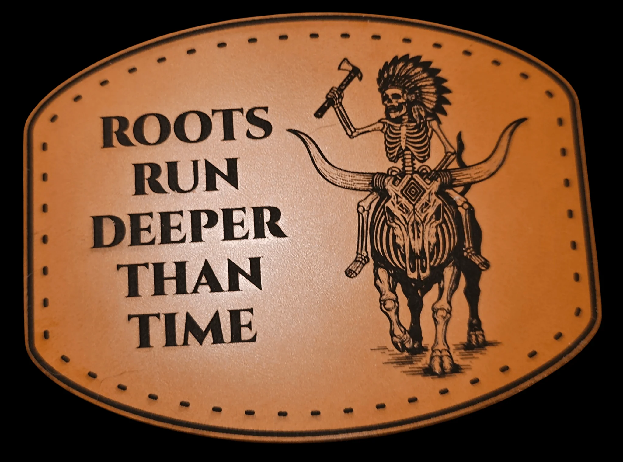 Native American Indian Bull Skeleton - Roots Run Deeper Than Time