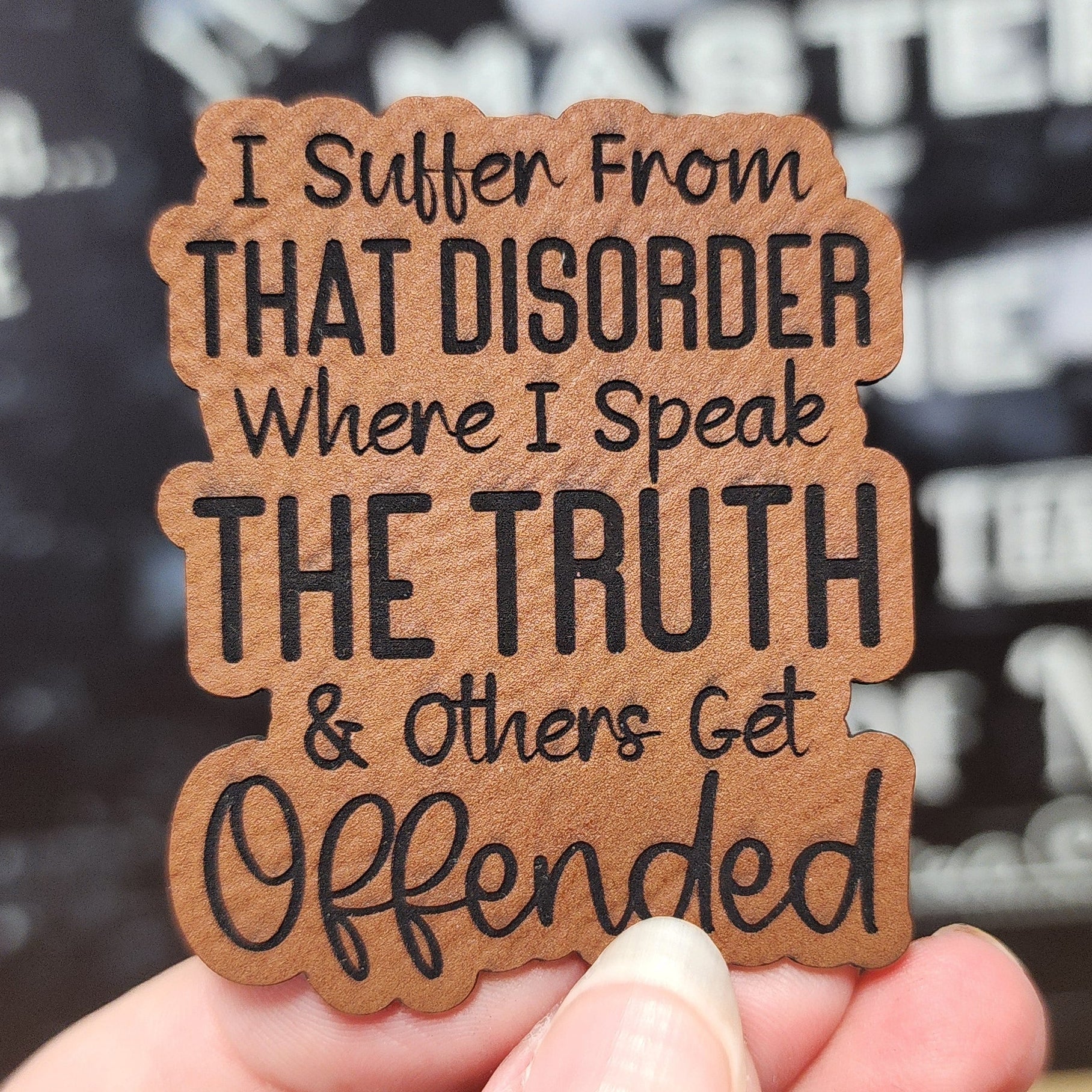 Offended Humor Rawhide Patch Engraved Leatherette Hat Patch - MR01