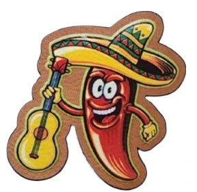 Pepper Sombrero UV Printed Leatherette Hat Patch - MR101 - Image 2