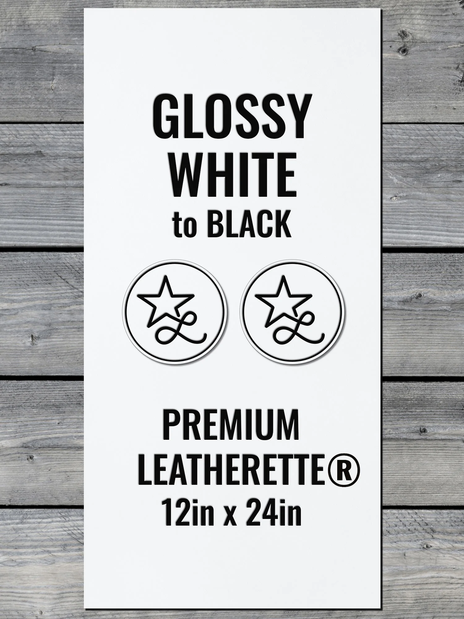 Glossy White / Black Durra-Bull Premium Leatherette® Sheets (12x24)