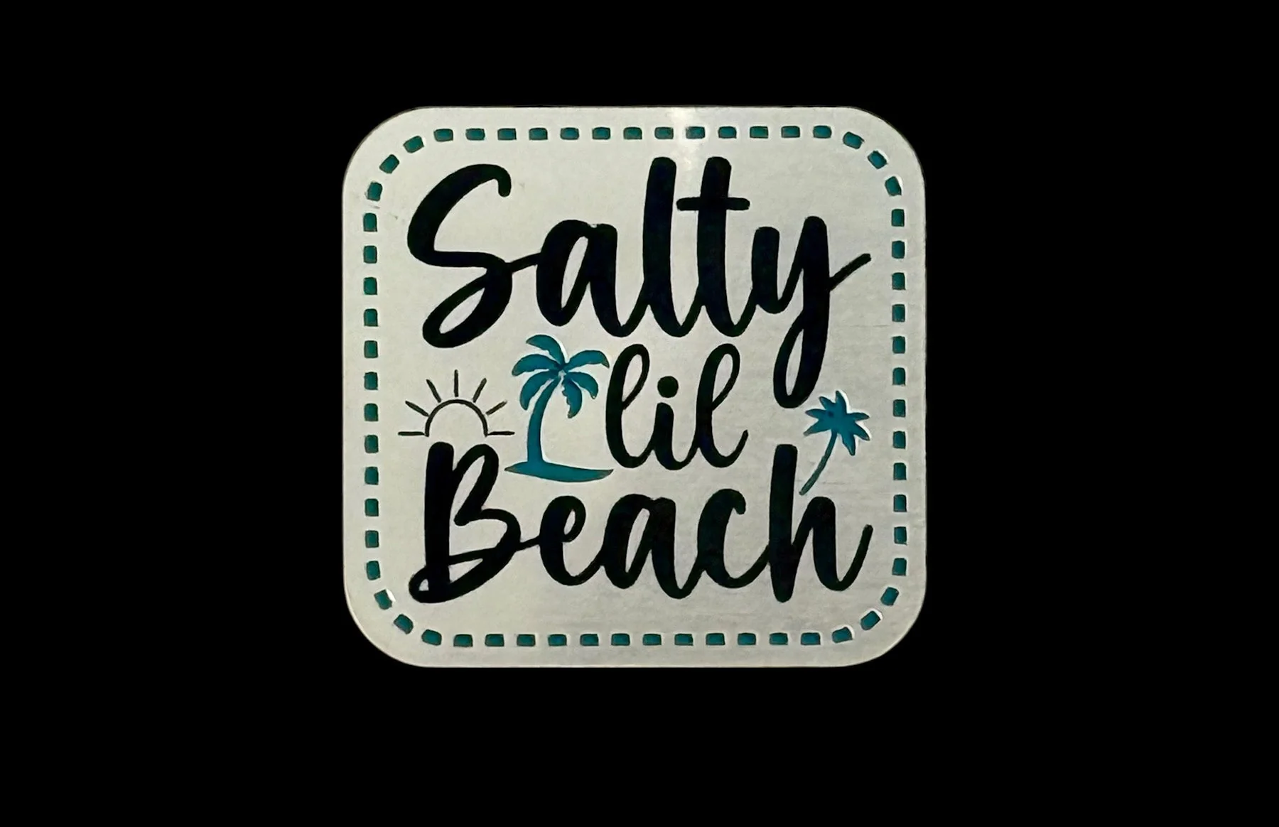 Salty Lil Beach Acrylic Laser Engraved Hat Patch - Image 3
