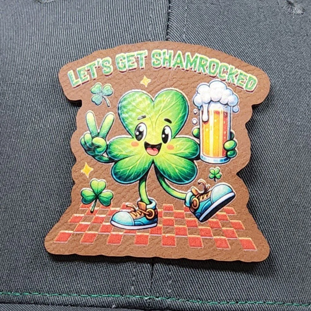 Shamrocked UV Printed Leatherette Hat Patch - MR01