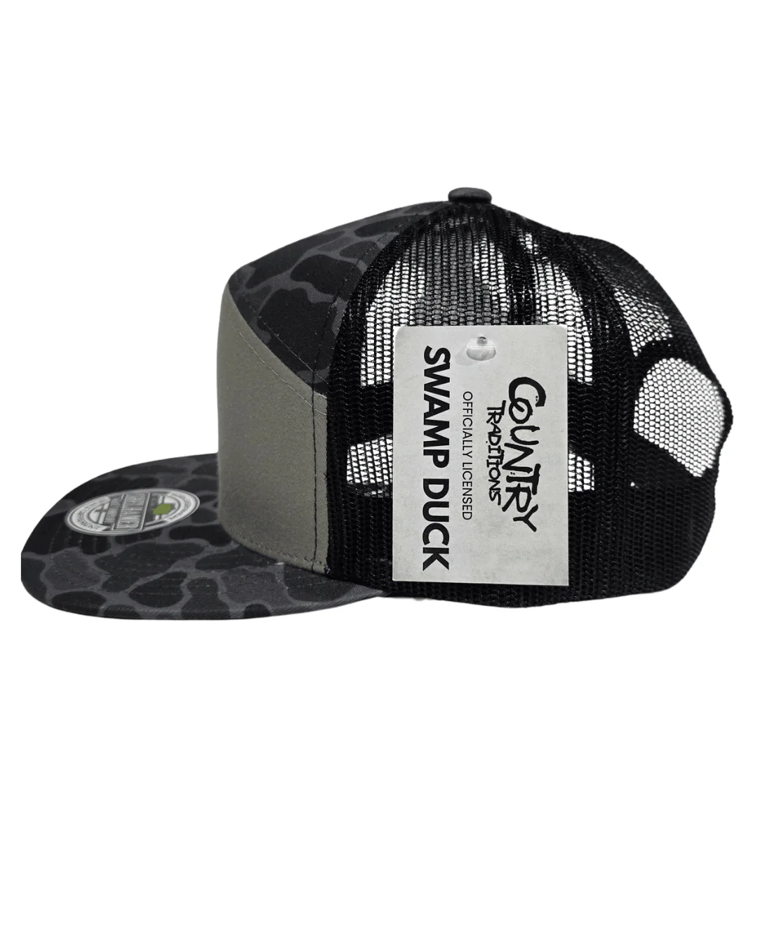 Swamp Duck Smoke Camo & Black 7-Panel Classic - Image 3