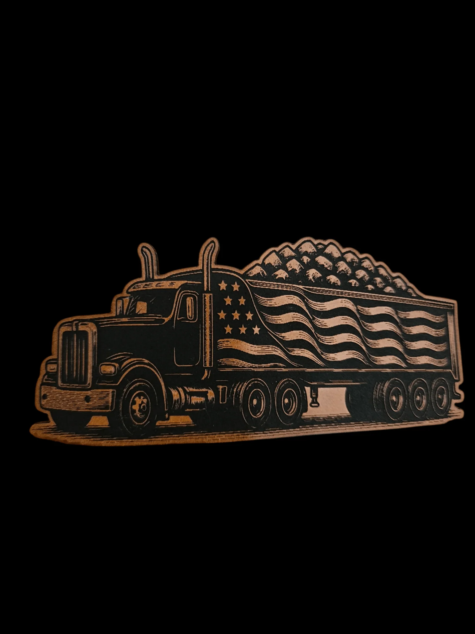 Tractor Trailer Dump Trailer w/ American Flag Digital File