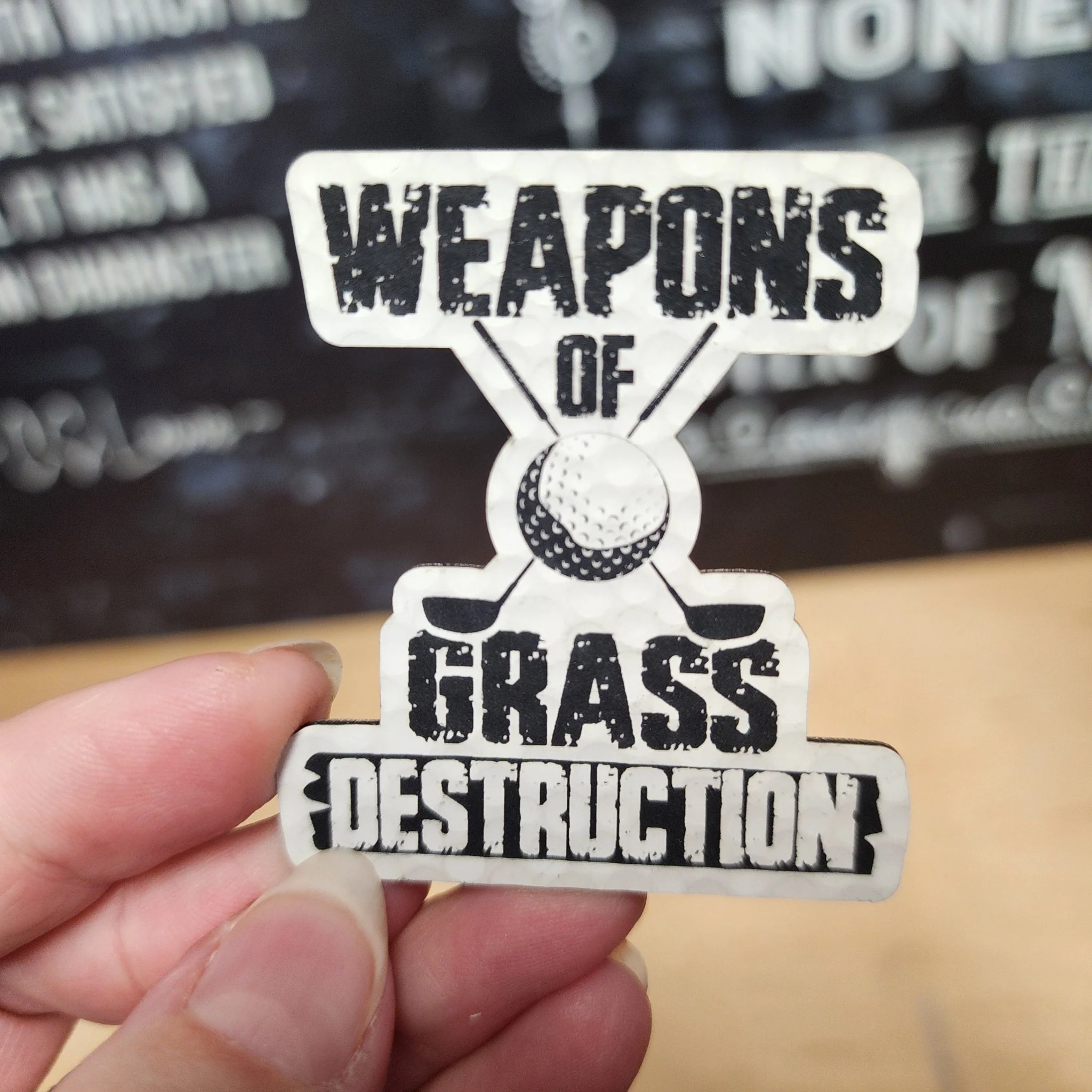 Weapons of Grass Destruction Engraved Leatherette Hat Patch - MR01